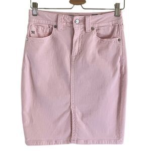 Miss Me Light Pink Jean Skirt Size 28 Pencil Mini Short High Rise Denim